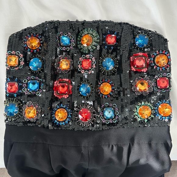 Alice + Olivia Black Jumpsuit Wide-Leg Design - Picture 3 of 8